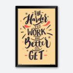The Harder You Work Motivational Wall Poster for Students