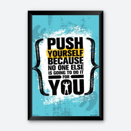 “Push Yourself” Motivational Wall Poster for Students