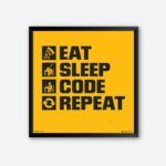 "Eat Sleep Code Repeat" Wall Poster for Programming Engineer