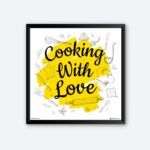 “Cooking With Love” Framed Wall Poster for Kitchen