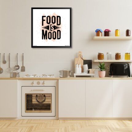 "Food Is Mood" Framed Poster for Restaurant