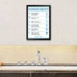 Bathroom Etiquette Framed Poster for Washroom