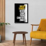 "Great Things Never Came From Comfort Zones" Quotes Poster