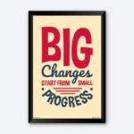 "Big Changes Start From Small Progress" Quotes Poster for Startup