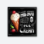 "All You Need Is Ice-Cream" Quotes Poster for Ice-Cream Corner