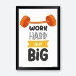 "Work Hard Dream Big" Quotes Poster for Fitness Club