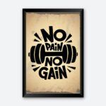 "No Pain No Gain" Wall Poster for Gym