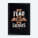 "No Fear No Limit No Excuses" Motivation Wall Poster