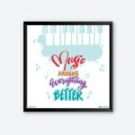 "Music Makes Everything Better" Quote Art for Music Fan