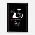 "Eat Code Sleep" Framed Poster for Software Engineers