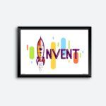 "Invent" Framed Wall Art for Tech Company