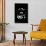 "Eat Sleep Code Repeat" Wall Poster for Programmers