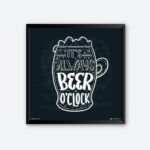 "It's Always Beer O'clock" Quotes Wall Art for Beer Bar