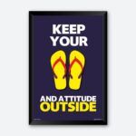 "Keep Your Slipper And Attitude Outside" Creative Wall Art for Apartment