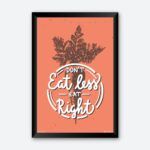 "Don,t Eat Less Eat Right" Quotes Wall Poster for Food Outlet