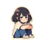 Sad Girl Anime Sticker